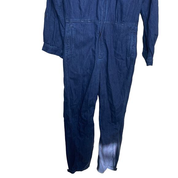 The Only Jane Boiler Suit Blue Jump Two Denim Long Sleeve High Neck Jumpsuit 6 - Picture 5 of 13
